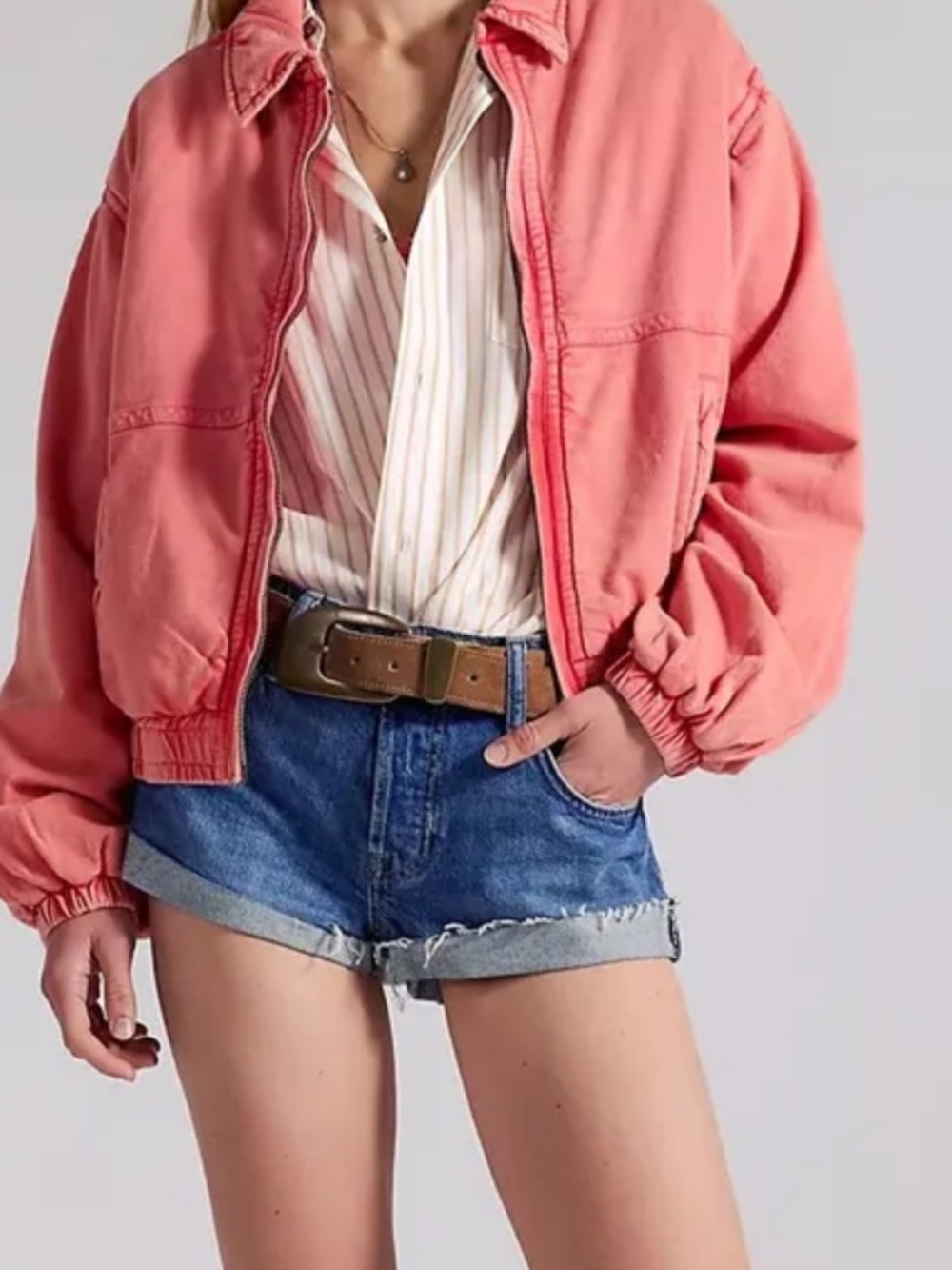 NWT $128 We The Free Birdie Track Jacket Pink Zip-Front Jacket